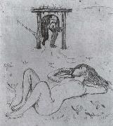 Edvard Munch At the chain painting